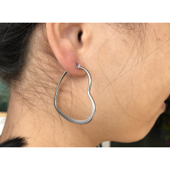 ES1022 IPG Gold Plating Stainless Steel Heart Shape Hoop Earrings