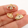 CZ8091 Dainty Mini Small Clear CZ Evil Evileye Eye Charm,Tiny Minimal Zircon Cubic Zirconia Heart Eye Charm Pendant