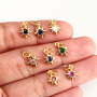 CZ8258 Tiny minimal Mini 18K Gold Plated CZ Cubic Zirconia Micro Pave North Star Charm Pendant For Jewelry Making