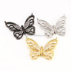 CZ7343 Hot Sale Gold Plated Butterfly Pendant Charms,Brass Butterfly Charms Pendant