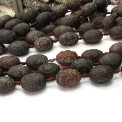 AB0415 Wholesale Matte Tibetan Agate Dzi Heaven Eye Drum Beads