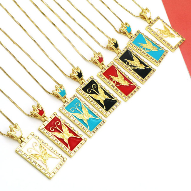 NZ1274 Fashion Custom Tarot Card  Butterfly Pendant Charm Necklace