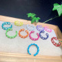 RA1013 Hot Selling Neon Enamel Rainbow Colored Curb Link Chain Brass Metal Stackable Rings for Ladies