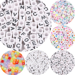 GP0958 plastic acrylic letter initial 6mm 500g A to Z 26 alphabet square box cube beads for jewelry DIY