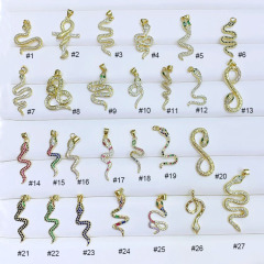 CZ8063 High Quality Necklace Pendants New Chic 18K Gold Plated Diamond CZ Micro pave Reptile Snake Charm Pendants