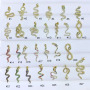 CZ8063 High Quality Necklace Pendants New Chic 18K Gold Plated Diamond CZ Micro pave Reptile Snake Charm Pendants