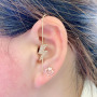 EC1736 CZ Micro Pave Bar Ear Pin Jewellery Cartilage earring Edgy Long pin Hook  ear cuff Climber earring Needle earring