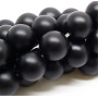 AB0069 Black frosted agate onyx beads, matte black onyx agate beads