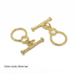 JF1312 18K Gold Plated OT Toggle Clasp Buckles, circle and bar Clasps for necklace jewelry making