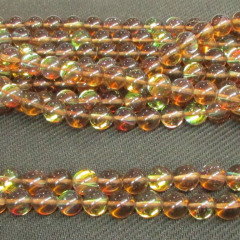 SB6367 10mm Rainbow Matte Flashy Manmade Glowing Synthetic Moonstone Shiny Matte Stone Round Beads