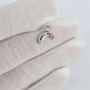 CZ8299 Dainty Tiny Mini Small Gold CZ Diamond Rainbow Charm,Tiny Minimal Zircon Cubic Zirconia Multicolor Rainbow Charm Pendant