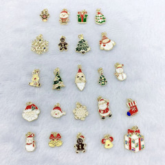 JS1626 Small Mini Xmas Decorative Accessories 18k Gold plated Enamel CZ Micro pave Christmas Charms for Holiday Jewelry Making JS1626 Small Mini Xmas Decorative Accessories 18k Gold plated Enamel CZ Micro pave Christmas Charms for Holiday Jewelry Making