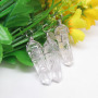 JF6915 Large Silver Wire wrapped Natural Clear Quartz Point Pendants,Natural Crystal Gemstone Pendant Charm