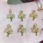 CZ8319 Dainty Gold Plated Mini Small Clear CZ Charm,Tiny Minimal Zircon Cubic Zirconia Heart Butterfly Crescent Charms Pendants