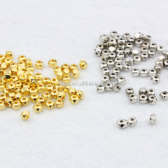 JF8298 Small Tiny Gold Metal Faceted Nugget Beads,Square Cube Spacer Beads