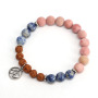BN1218 Rudraksha gemstone beads elastic bracelet with om charm,Zen Spiritual Bracelets