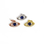 CZ8214 Mini Jewelry Supplies CZ Micro Pave Evil Eyes Charms,Tiny Small CZ Diamond Blue Evil Eyes Charms for Jewelry making