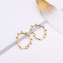 ES1042 New 2020 Women's Fashion,High Quality Gold Plated Stainless Steel Geometric Star Heart Hoop Earrings