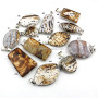 JF6954 Wholesale brown leopardskin agate pendants,natural stone pendants
