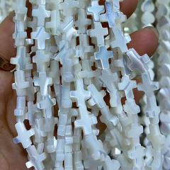 SP4052  White Mother of pearl Cross beads shell Cross beads