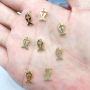 JS1503 Chic Thin MIni Jewelry Supplies 18K Gold Plated Moon Star Lightning Fish Bulgy Heart Charm Pendants