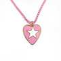 NM1185 Fashion 18k gold plated brass multi colored enamel star heart charms Pendant Necklaces