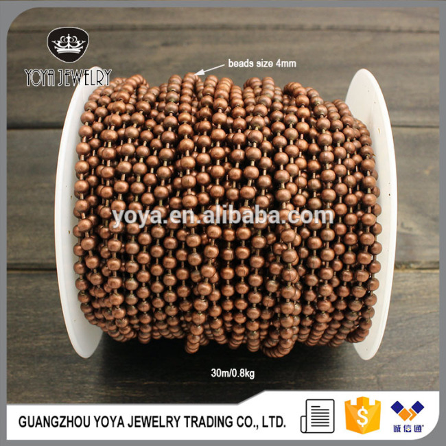 BCL1154 Unique 4MM Bronze Bradde Chains,Ball Chain Finding For Necklaces Jewelry