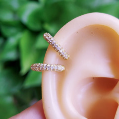 EC1662 high quality cuff women  brass with CZ clips copper diamond earrings clips on earring