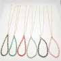 NM1182 Chic 18k Gold Plated Multicolor Rainbow Enamel Evil Eyes Slide Chain Choker Necklaces for Women Ladies