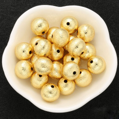 JS1379 Hotsale Unique Matte Gold Silver Etched Round Ball Spacer Jewelry Beads