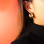 ES1082 Wholesale High Quality Chunky Thick Gold Hoops Stainless Steel Hoops Earrings For Ladies