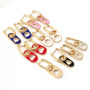 EC1672 18K Gold plated Crystal CZ Micro Pave Enamel Soda Tabs Charm Huggie Earrings,