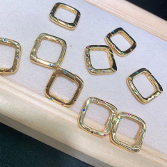 CZ8207 Gold Plated Brass Round Round Square Heart Star Shape Spring Clasp,Push-in Gate Spring Ring Clasps