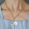cross charm(brass &shell pearl)