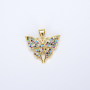 CZ8336 Mini 18K Gold Plated rainbow CZ Micro Pave Butterfly Charm Pendant Dainty Tiny Jewelry
