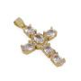 CZ8531 Fine 18K Gold Plated Crystal CZ Diamond Pave Cross Charm Pendants,Cubic Zirconia Inlaid Cross Catholic Pendant