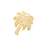 CZ7748 Gold Green CZ Micro Pave Coconut Palm Tree Charm Pendants
