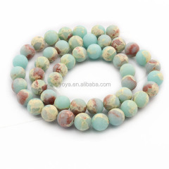 SM3122 Matte blue sea sediment jasper beads,synthetic imperial jasper beads made in China