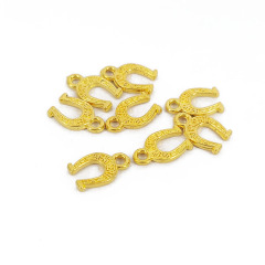 JS0915 Fashion lucky small gold plated horseshoe charms