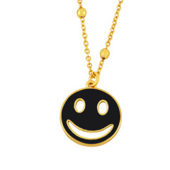 NM1203 fashion smily face pendant ladies necklace ,charm smile face pendants custom O chain women necklace