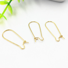 S1069 Earring Findings Gold Plated Stainless Steel U shape Earring Hook with Ball ,Gold Earwires