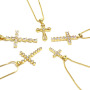 NZ1177 Chic Diamond the Christian Religious Jewelry Cubic Zirconia CZ Micro Pave Cross Pendant Chain Necklace