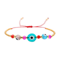 BM1021 Trendy Jewelry Evil Eyes Charm Macrame Tassels Bracelets,Brass&Glasses&Glaze bead handmade women bracelet