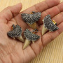 JF6843 Crystal Pave Shark Tooth Pendant,Shark Tooth Charm with Pave Rhinestones, Sea Life Charm