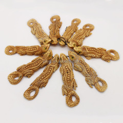 OB040 Jewelry making Supplie,Amazing Bone carving,Detail Hand carved large Gecko alligator Cabrite Animal charm pendant