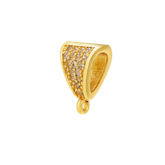 18K Gold Plated CZ Pendant Bail Clasp, Micro Pave CZ Charm Enhancer, Cubic Zirconia Removable Bail Clasp Jewelry Making Supplies