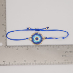 BG1009 Dainty Handmade Miyuki Seed Beaded Evil Evileye Eye Woven Charm Loom Friendship Bracelet for Women Girls