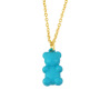 NM1199 gummy enamel neon multi colored bear Pendant Sweet Necklace for Women