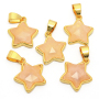 JF7301  New Dainty Faceted Natural Semiprecious Stone Round Pendants,Gold Bezel Faceted Gem Coin Pendant