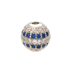 CZ7995 black and Clear cz inlay copper cz micro pave beads,CZ Micro Pave Ball Bead, Gunmetal Cubic Zirconia Ball Bead